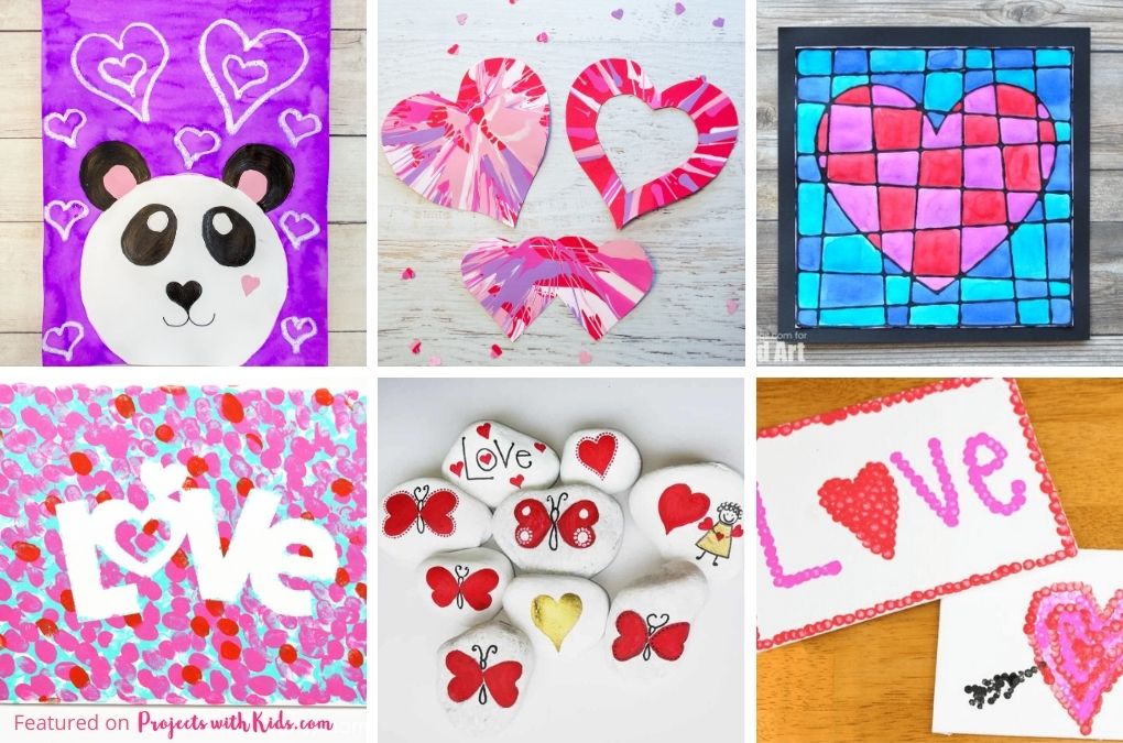 Valentine's Day painting ideas for kids make.
