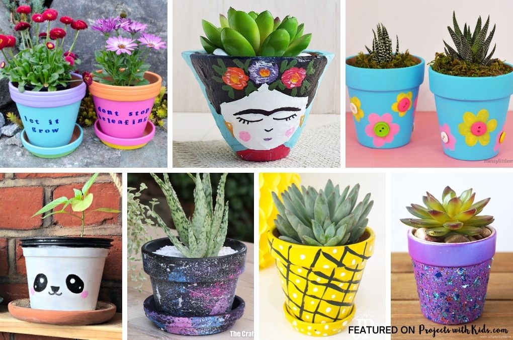 flower pot painting ideas for kids to make