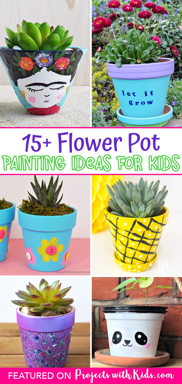 flower pot painting ideas for kids to make