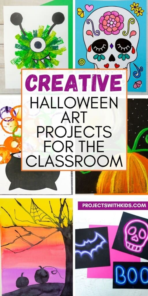 Halloween art projects for the classroom for kids of all ages.