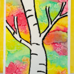 birch tree painting for kids