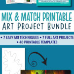 Mix and match printable art project bundle for kids.