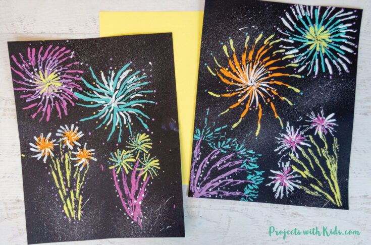 Fireworks painting for kids