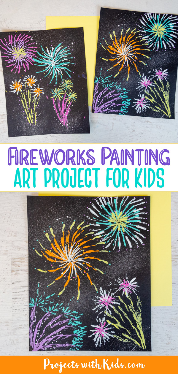 Firework painting art project for kids to make