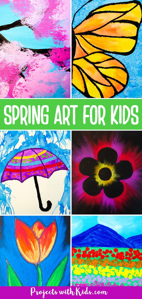 Spring art and painting ideas for kids to make