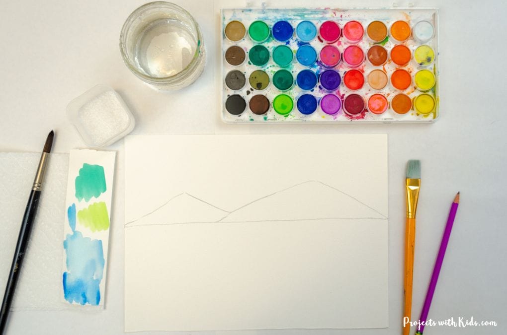 Starting a watercolor painting idea for fall