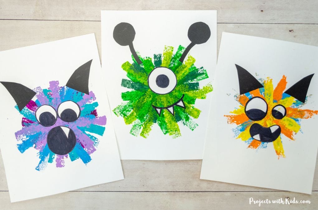 Easy Sponge Painted Monster Craft Projects With Kids